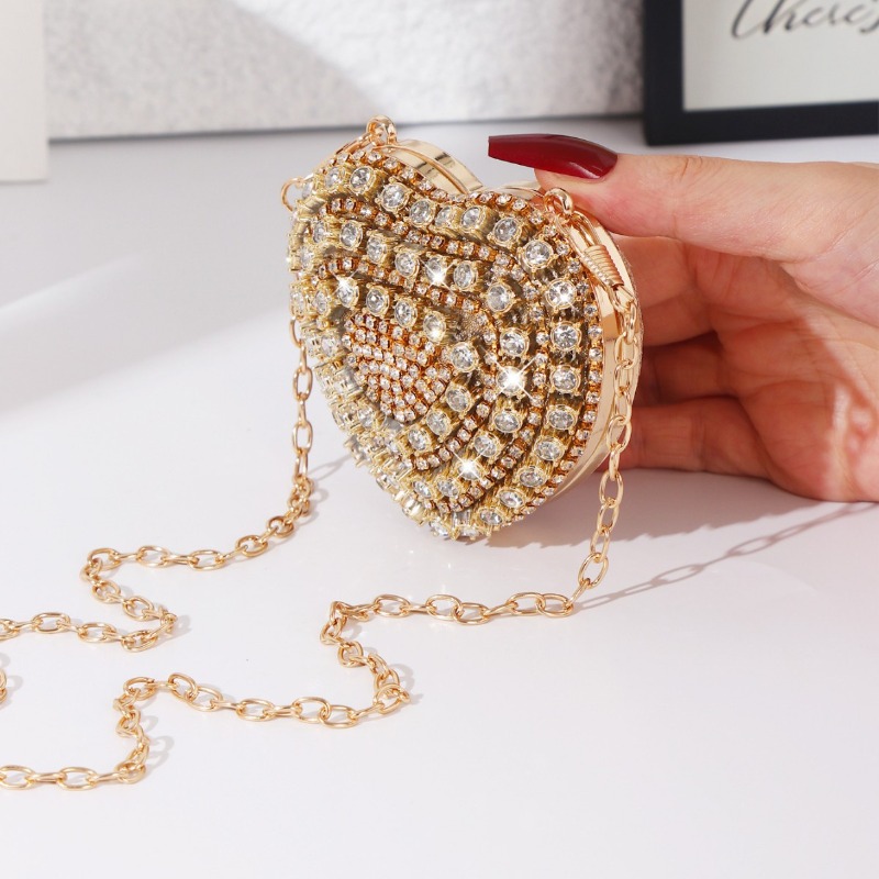 Mini Heart-shaped Diamond Sett - Mini Bag Evening Clutch reseña y precio