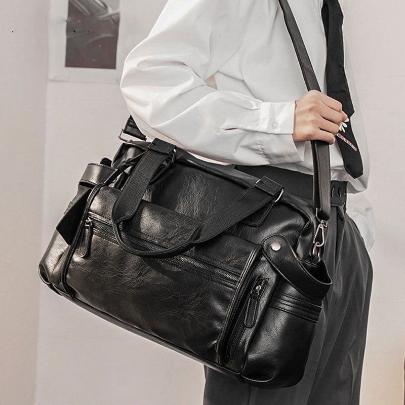 Men PU Leather Briefcase Top-H - Luxury Zipper Bags reseña y precio