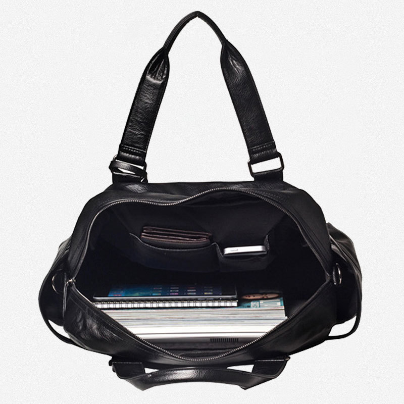 Men PU Leather Briefcase Top-H - Luxury Zipper Bags reseña y precio