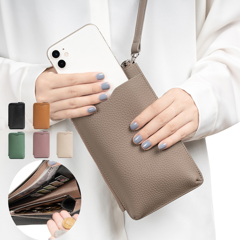 Fashion Genuine Leather Phone  - Luxury Zipper Bags reseña y precio