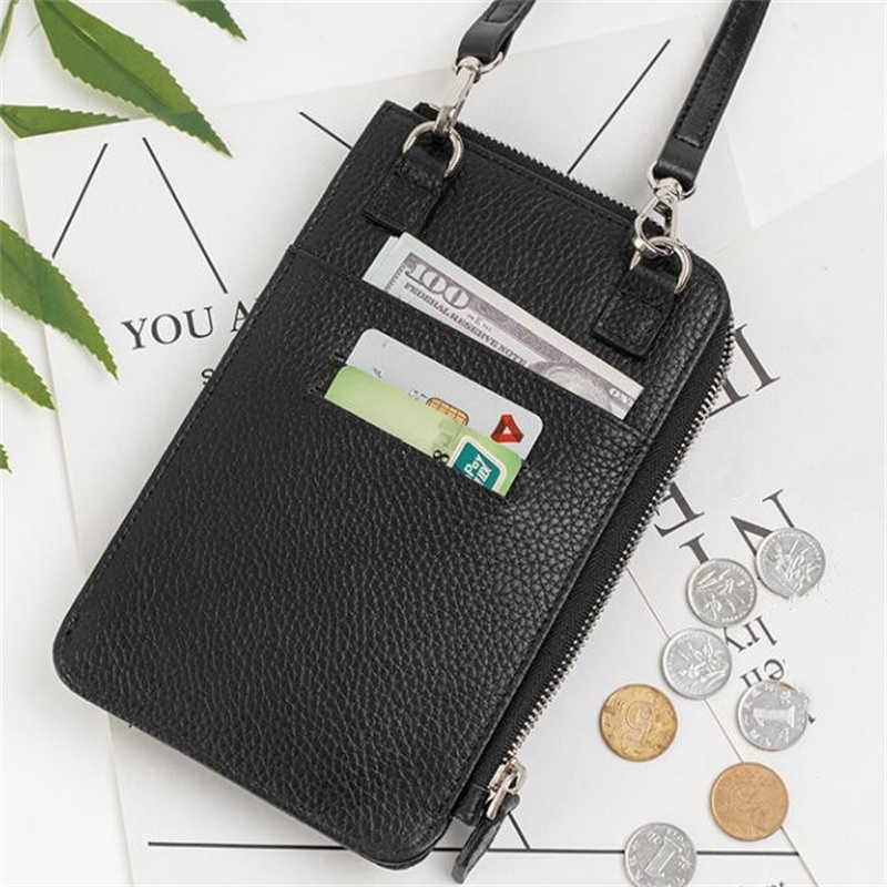 Fashion Genuine Leather Phone  - Luxury Zipper Bags reseña y precio