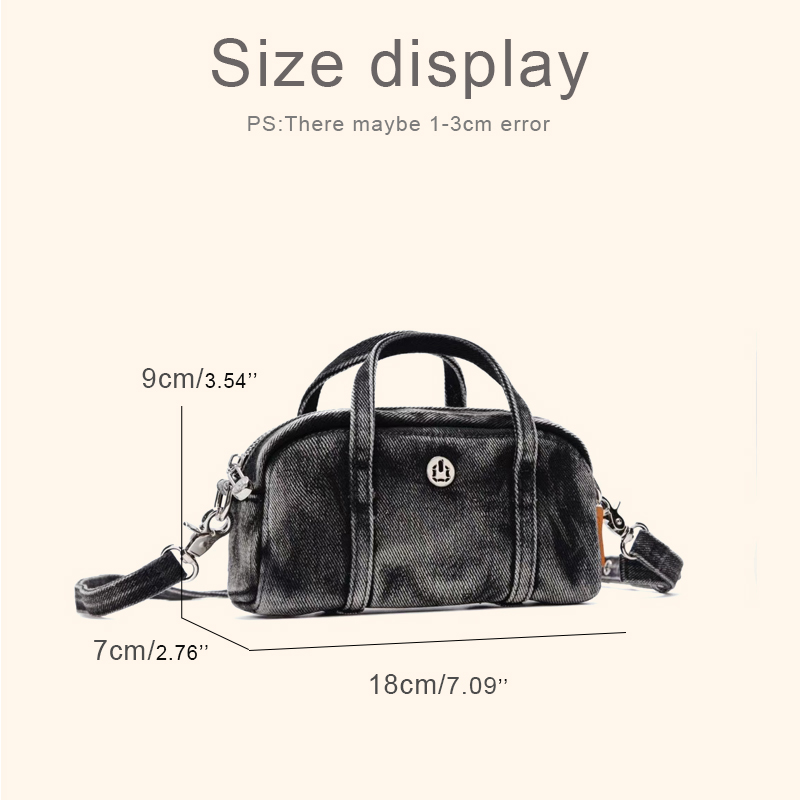Korean Casual Mini Denim Box B - Luxury Zipper Bags reseña y precio