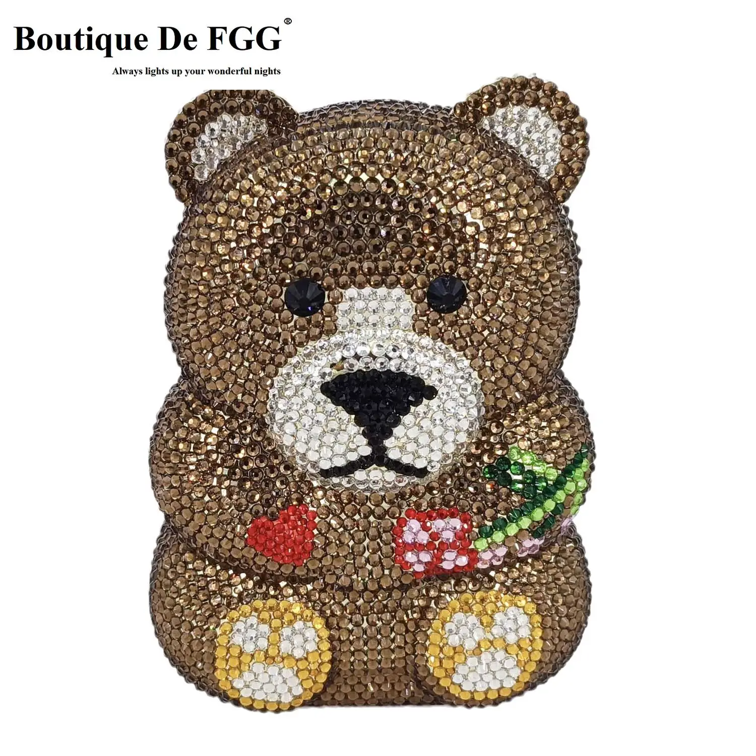 Boutique De FGG Brown Crystal  - Mini Bag Evening Clutch reseña y precio