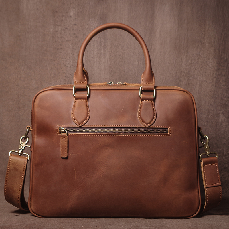 GURO Men Crazy Horse Cowhide B - Luxury Zipper Bags reseña y precio