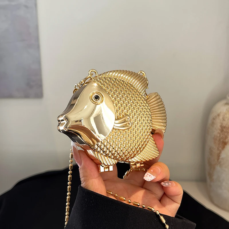 Cute Little Fish Shape Metal M - Mini Bag Evening Clutch reseña y precio