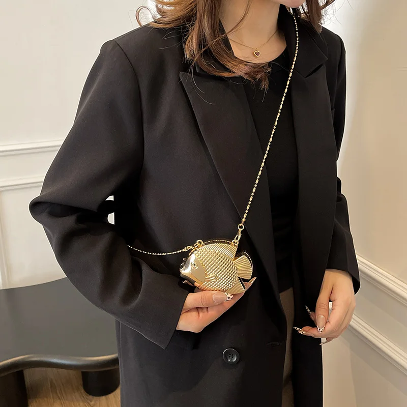 Cute Little Fish Shape Metal M - Mini Bag Evening Clutch reseña y precio